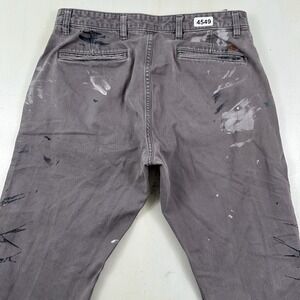 Dockers Mens Pants Alpha Khaki Athletic Stretch 31x30 Gray Paint Splatters Chino